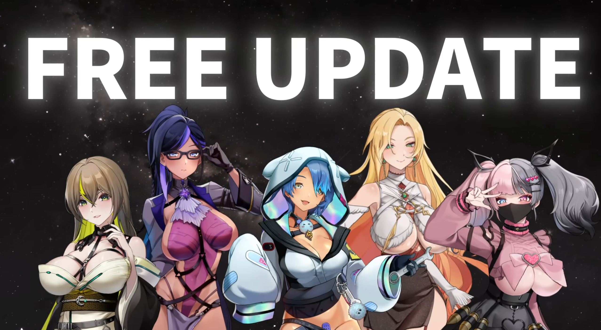 Wings of Seduction: Bust 'em out! free update character lineup promo art