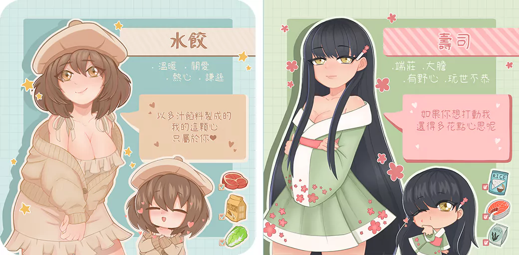 水餃 與 壽司 角色介紹